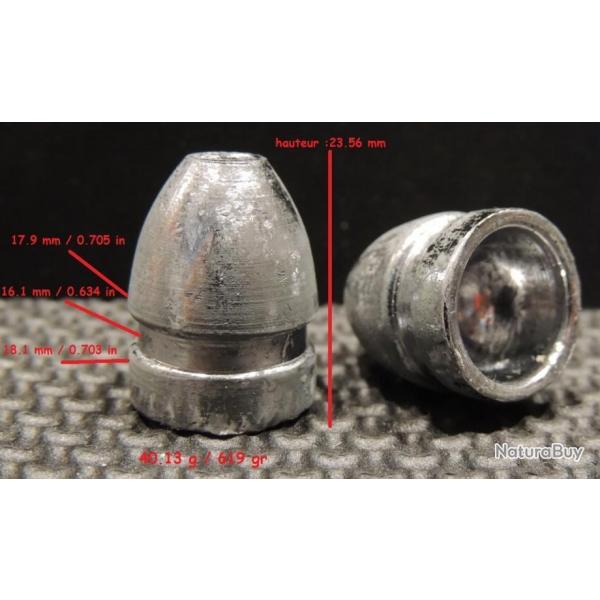 20 Ogives mini 18.1 mm forme origine pr fusils et mousquetons rglo type 1822Tbis et suivant