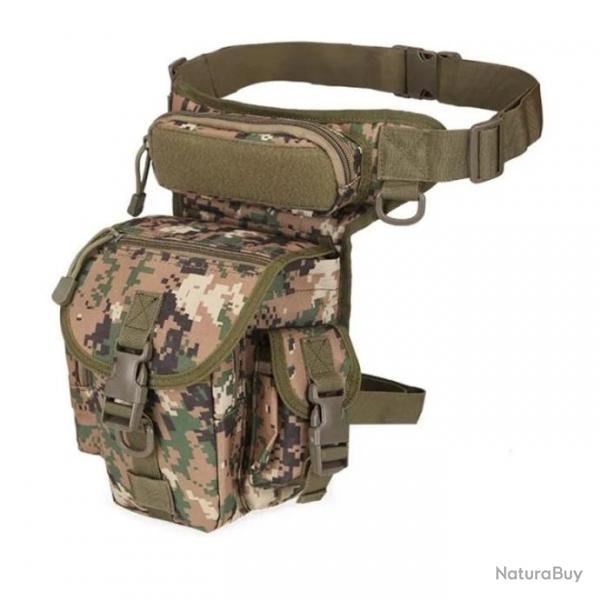 Sac de Jambe Polyvalente  Sacoche Cuisse Pche Moto Voyage Chasse Randonne Escalade Camouflage