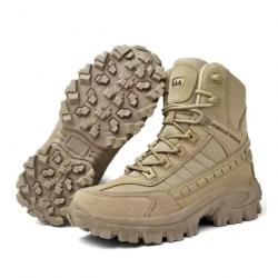 Bottes de randonnée BEIGE homme hiver - Chasse - Trekking marche anti-chocs - Camping plein air