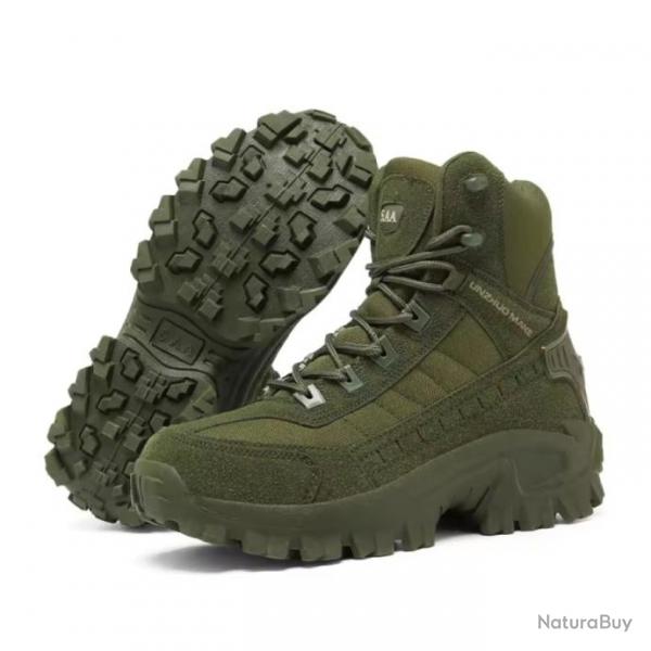 Bottes de randonne VERTE homme hiver - Chasse - Trekking marche anti-chocs - Camping plein air