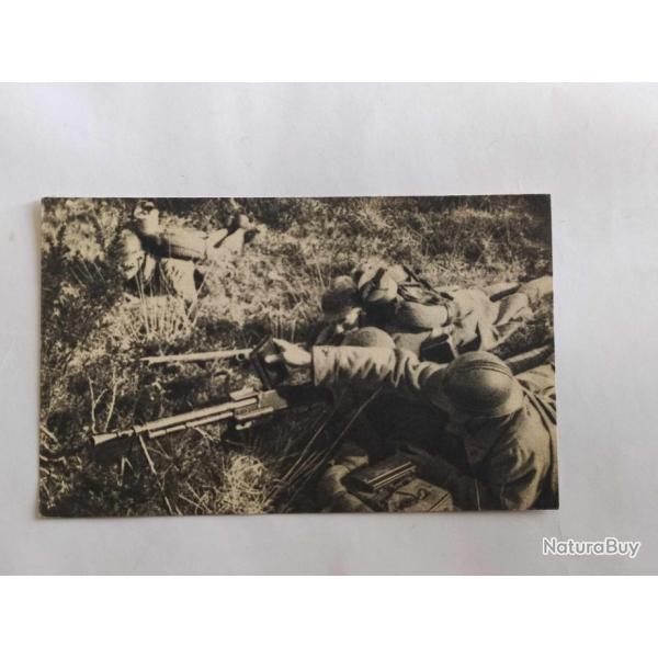 CPA FUSIL MITRAILLEUR EN ACTION FM 24-29 PERIODE WW2