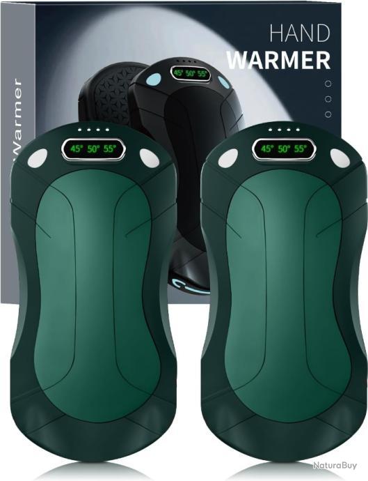 Chauffe-Mains Rechargeables 2-en-1 Magnétiques - 6000mAh, 3 Niveaux De Chaleur, 14h D'autonomie Pour Sports D'hiver