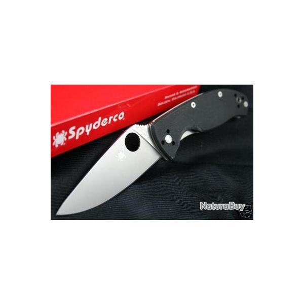 SC122GP Couteau Spyderco Tenacious Lame Acier 8Cr13Mov Plain Edge Manche G-10 Linerlock Clip