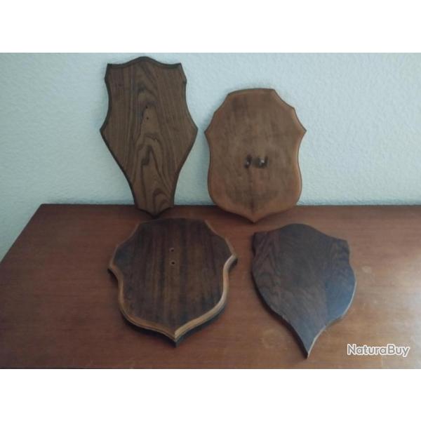 4 ECUSSONS DIMENSIONS 31X22 33X27 35x21 38X22 POUR TROPHEES CHASSE CERF MOUFLON CHEVREUIL CHAMOIS