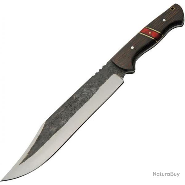 Couteau Bowie Rite Edge Forg Lame Acier Carbone 1045 Manche Bois Etui Cuir PA4463