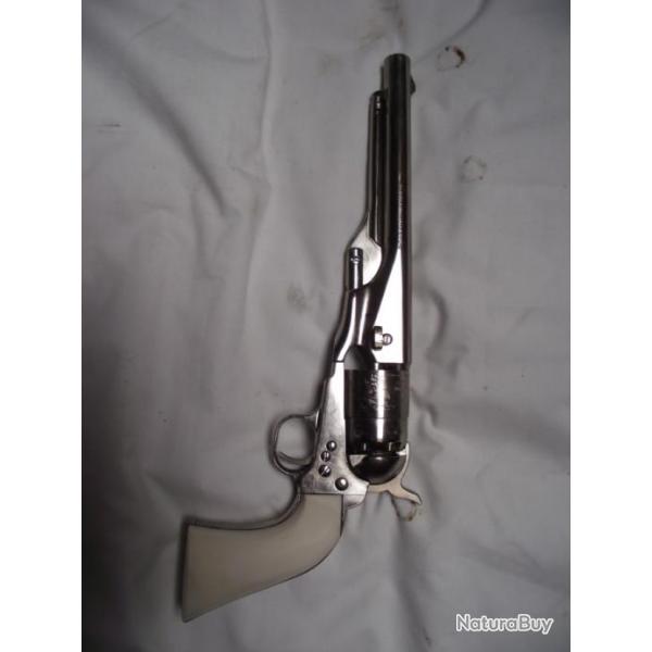 vend revolver a poudre noire pietta old silver poigne blanche calibre 44 neuf