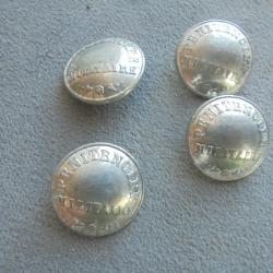 4 Boutons PENITENCIER MILITAIRE