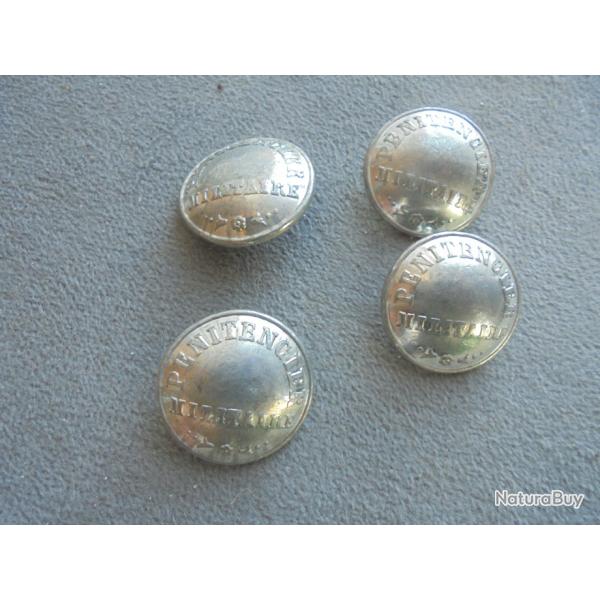 4 Boutons PENITENCIER MILITAIRE