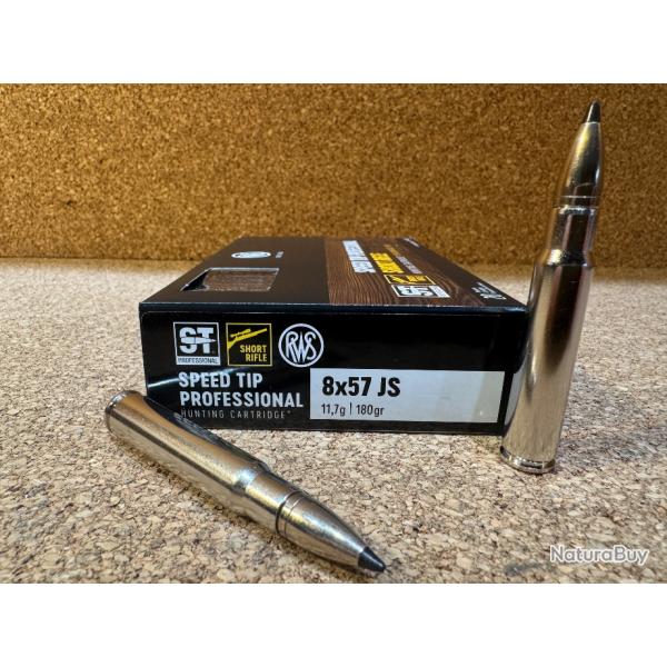 20 BALLES RWS 8X57 JS SPEED TIP PRO 11.7G 180GR