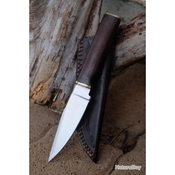 Couteau Puukko Rite Edge Ursa Skinning Drop Point Lame Acier Inox Manche Bois Etui Cuir