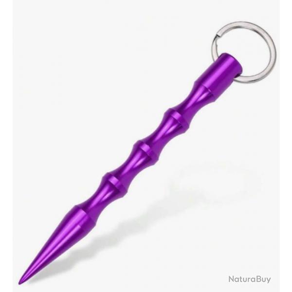 Outil d'autodfense en alliage d'aluminium - Design en forme de stylo - violet