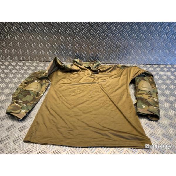 chemise t shirt tactique avec coudieres mil-tec warrior multicam taille m 10513555