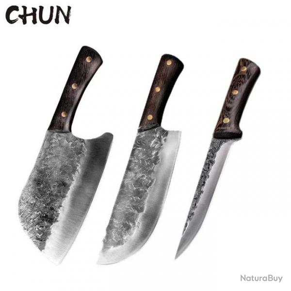 Couteau de Chef de cuisine en acier  haute teneur en carbone *-3 Pcs Set-1 -*LIVRAISON GRATUITE !!!