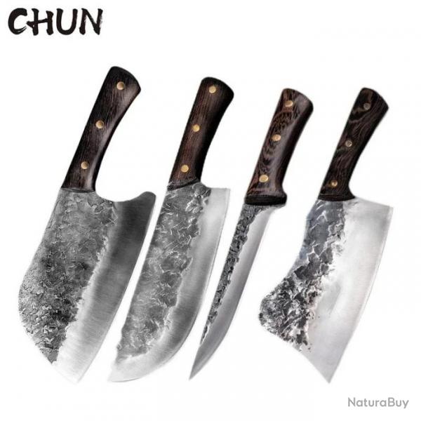 Couteau de Chef de cuisine en acier  haute teneur en carbone *-4 Pcs Set -*LIVRAISON GRATUITE !!!