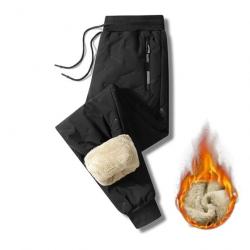 Pantalon thermique décontracté pour chasse résistant au froid, coupe-vent, imperméable, chaud NOIR