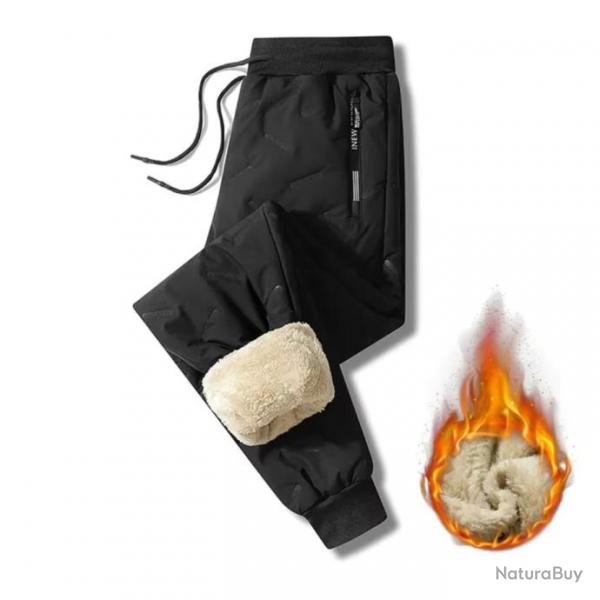 Pantalon thermique dcontract pour chasse rsistant au froid, coupe-vent, impermable, chaud NOIR