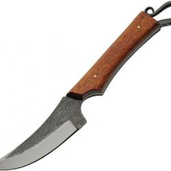 Couteau Skinner Forged Pitch Lame Forgée Acier 1045 Manche Bois Etui Cuir PA4459