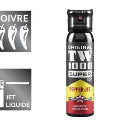 BEL2119 LOT DE 6 AEROSOLS DE DEFENSE POIVRE JET LIQUIDE TW 1000 "SUPER 100" 100ML NEUF