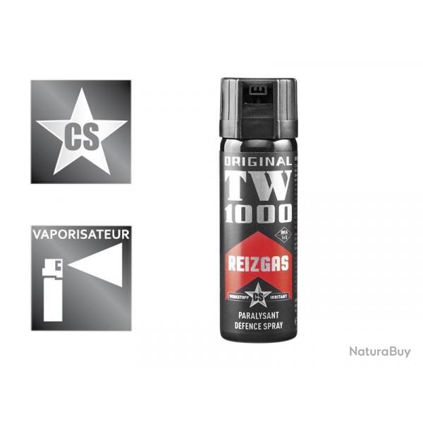 BEL2124 LOT DE 6 AEROSOLS DE DEFENSE CS (GAZ PARALYSANT) TW 1000 "CLASSIC" 63ML NEUF