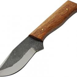 Couteau Skinner Pitchwood Wide Lame Drop Point Acier 1045 Manche Bois Etui Cuir PA4456