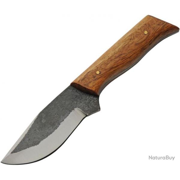 Couteau Skinner Pitchwood Wide Lame Drop Point Acier 1045 Manche Bois Etui Cuir PA4456