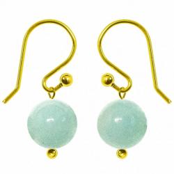 Boucles d'oreilles pendantes dorées perle amazonite