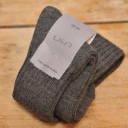 Chaussettes hautes laine torsades suédoises enfant taille 20 à 24  gris