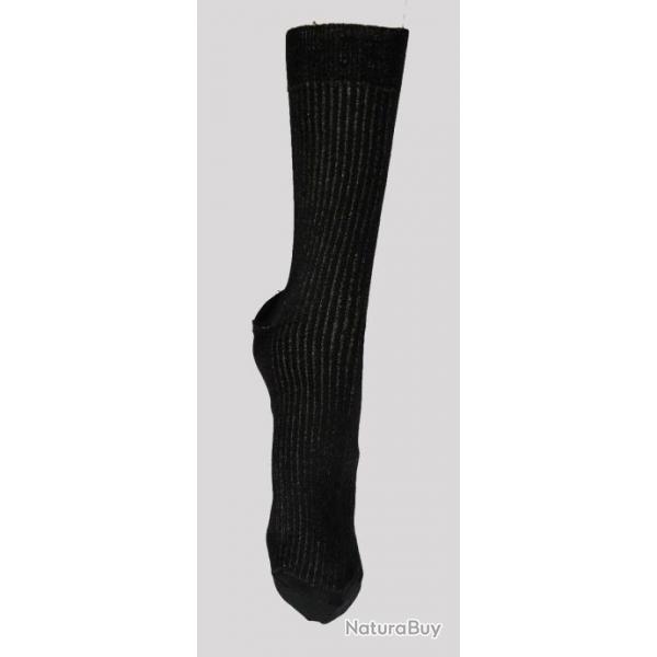 Chaussettes ville non comprimantes fil argent et coton noir  40/42