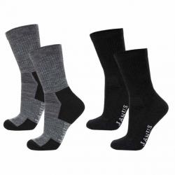 Lot de 2 paires de chaussettes chaudes en laine 43/45 gris & noir