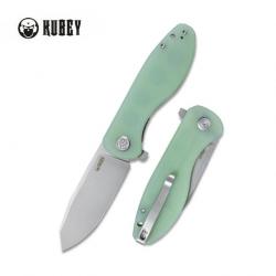 Couteau Kubey Master Chief Outdoor Jade Lame Acier AUS-10 Manche G10 IKBS Linerlock Clip KUB358C