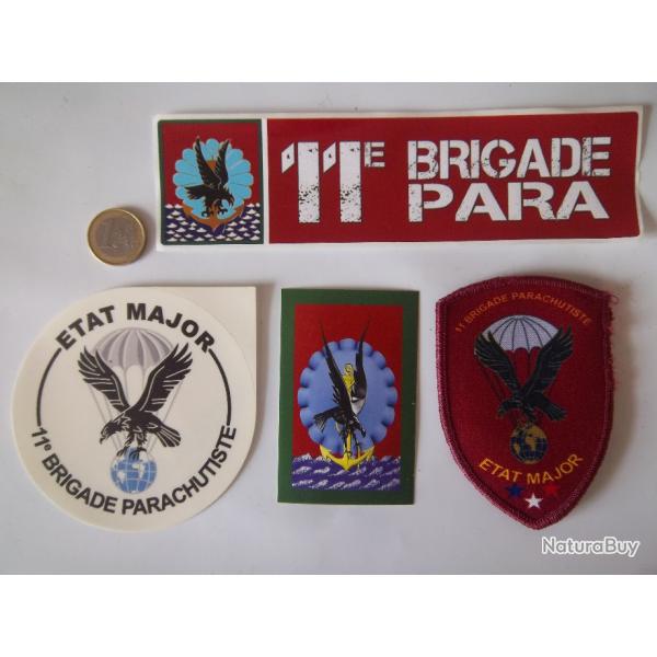 lot militaire 3 autocollants et un cusson parachutiste insigne tissu