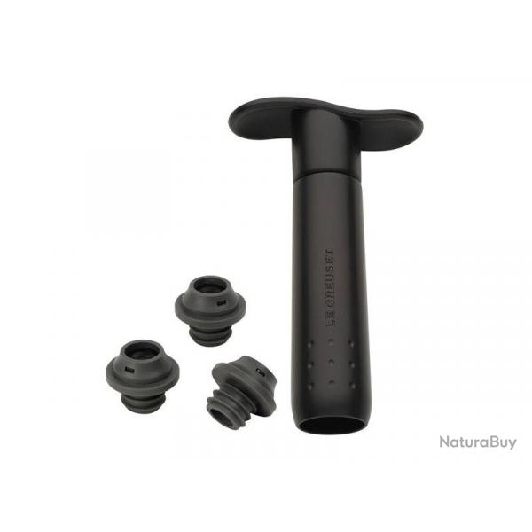 BEL2163 POMPE A VIDE LE CREUSET SCREWPULL "WA137" NOIRE + 3 BOUCHONS NEUF