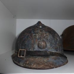 casque ADRIAN 1915 POILU VERDUN état de grenier bleu horizon