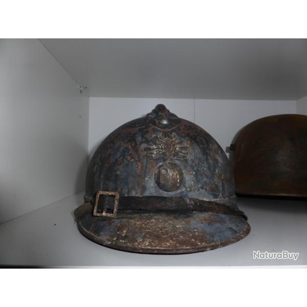 casque ADRIAN 1915 POILU VERDUN tat de grenier bleu horizon