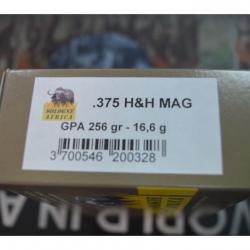 1 BOITE DE 20 BALLES SOLOGNE CALIBRE 375 H&H MAG  EN GPA 256 GR/16.6 G  NEUVE