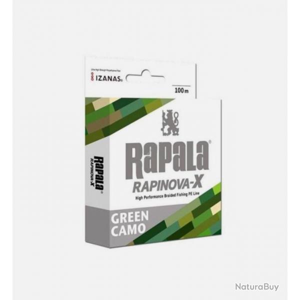 Bobine de tresse Rapala rapinova X green camo 100m 37mm