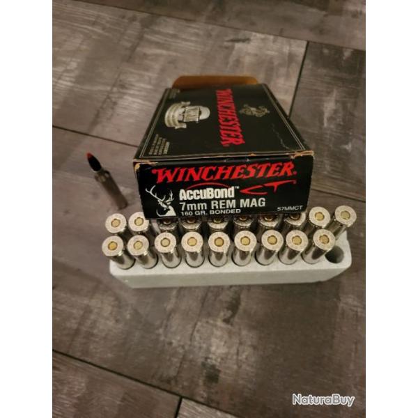 Munitions 7mm Rem Magnum Winchester Supreme 160 grs accubond CT