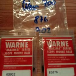 Embases Weaver pour Remington 700 ou clones. Fabrication Warne USA en acier mat. Neuf avec vis