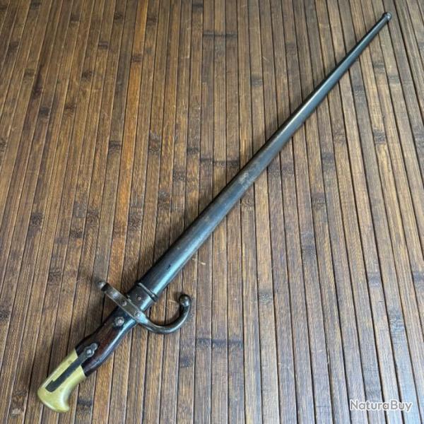 TRS BELLE BAONNETTE GRAS MANUFACTURE D'ARMES DE CHATELLERAULT 1877 MONOMATRICULE AVEC FOURREAU