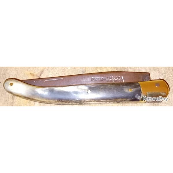 Vends Ancien Couteau Laguiole DASSAUD Authentique Manche en corne Blonde Mitres et rivets en Laiton