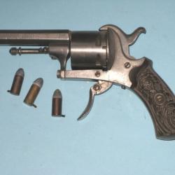 Revolver type Lefaucheux 19ème siècle en 7 mm à broche,