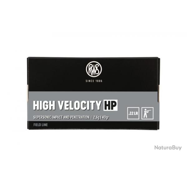 Balles 22LR Percussion Annulaire RWS High Velocity HP