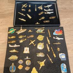 Collection de pin's vintage aero spatiale et marine divers militaria