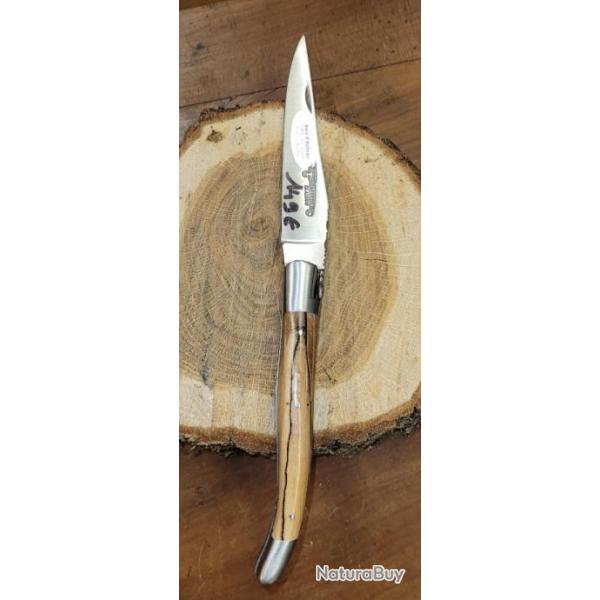 Couteau LAGUIOLE manche en bois d'Aubrac, lame 9,5 cm Fabrication Franaise