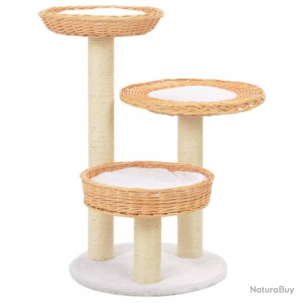 Arbre  chat avec griffoir en sisal Naturel Bois de saule