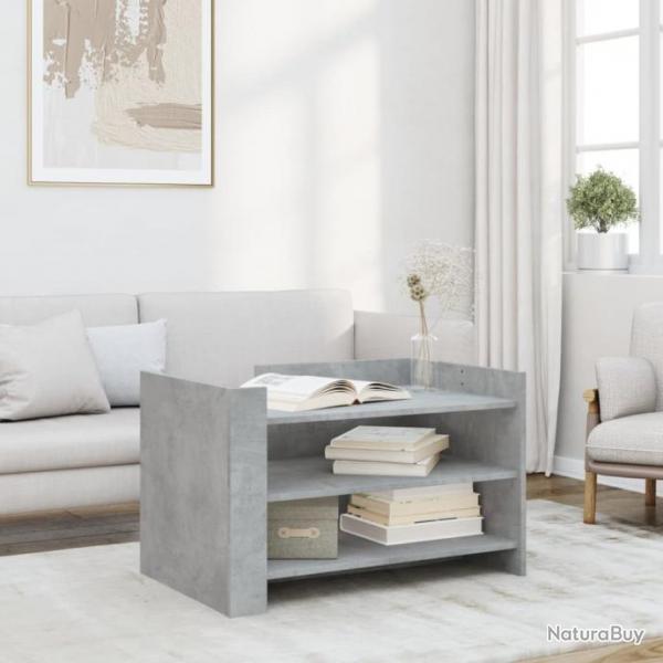 Table basse gris bton 80x50x50 cm bois d'ingnierie