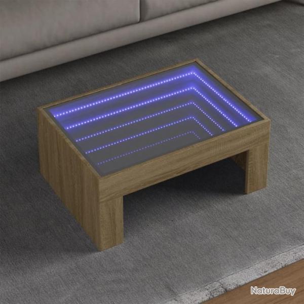 Table basse avec LED infini chne sonoma 70x50x30 cm