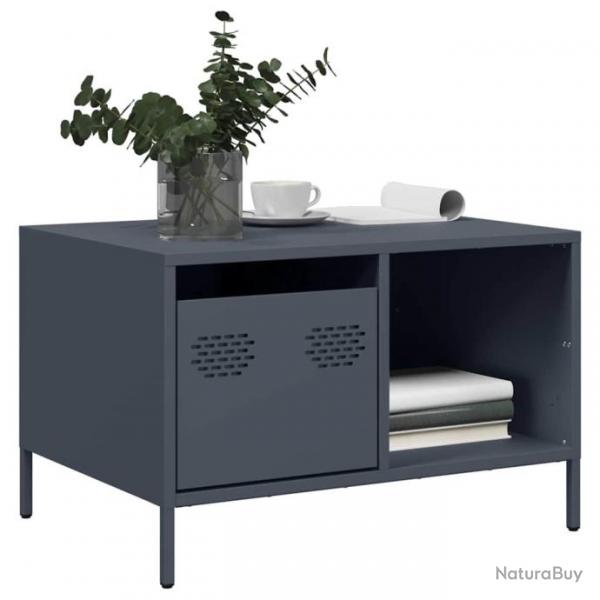 Table basse anthracite 68,5x50x43,5 cm acier lamin  froid