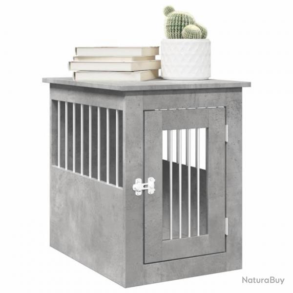 Niche pour chien gris bton 45x62x59 cm bois d'ingnierie