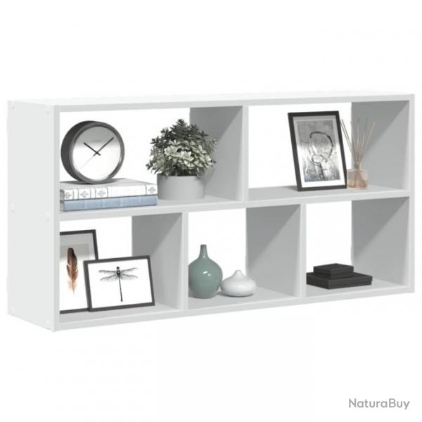tagre murale blanc 100x25x50 cm bois d'ingnierie